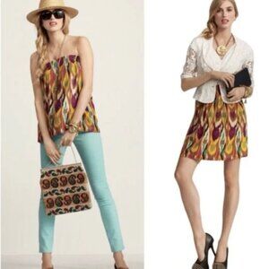 CAbi M 359 Bella Aztec Ikat Geometric Aline Skirt (or tube top)